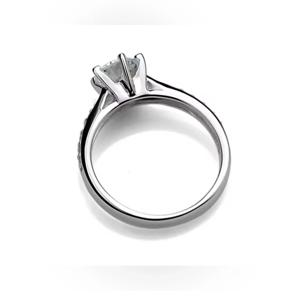 Sterling Silver CZ Diamond Solitaire Ring